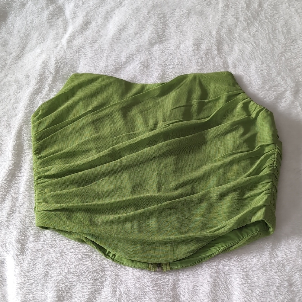 Amazon Green Ruched Women's Top